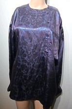 Escada By Margaretha Ley Vtg Silk Metallic Blue Tunic Blouse Size EU 38 picture