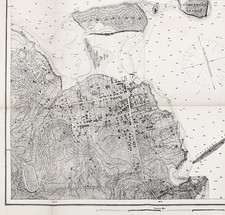 1887 BAR HARBOR - MOUNT DESERT  - MAINE  Map ORIGINAL Chief Engineers NAUTICAL picture
