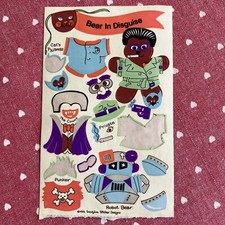 Vintage 1983 Sandylion Maxi Activity Sticker Sheet Halloween Bear Costume picture