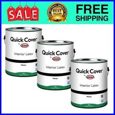 Glidden Quick Cover Interior Paint Flat White 1 Gal 3-Pack Ships from USA picture