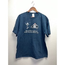 Vintage Cop Shirt It's All Fun & Games Until The Cops Show Up Humor Tee VTG XL picture