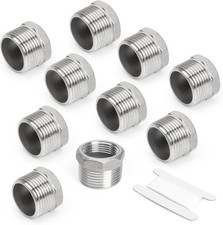 10PCS 304 Stainless Steel Reducer Hex Bushing, 1