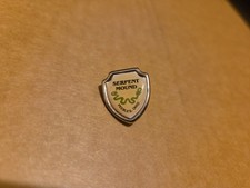 Vintage silver SERPENT MOUND PEEBLES OHIO STATE TRAVEL SHIELD charm 35-25 picture