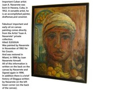 Important Cuba Artist Juan Navarrete Very Early Oil Painting Eleggua Yoruba 1982 picture