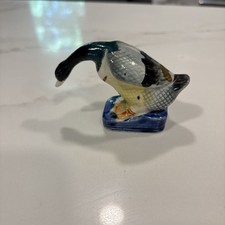 Vtg Hand Painted Porcelain Duck Figurine Made in Occupied Japan picture