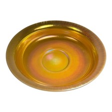 Antique Steuben Gold Aurene Art Glass Bowl with Calcite Base picture