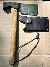 vintage ps & w co. 161 warranted hatchet with leather sheath picture