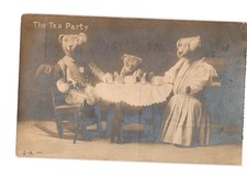 RPPC 1907 Teddy Bear Tea Party Costumed Bears Youngsville NY Blanche Mamma picture