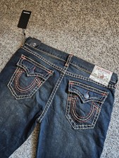True Religion Men's 38 Rare Kyoto Dark Wash Ricky Super T Triple HS Flap Pocket picture