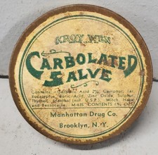 Kroy Wen Carbolated Salve Tin Manhattan Drug Co. Vintage Advertising Brooklyn NY picture