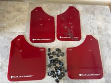 2002-2007 Subaru WRX/STI/RS/2.5i Rally Armor Red UR Mud Flap w/White Logo - picture