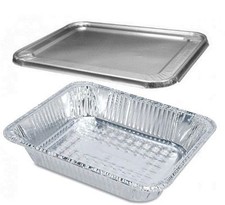 Handi-Foil Premium Disposable 1/2 Size Deep Aluminum Steam Pans w/Lids 10 Sets picture