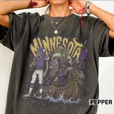 Minnesota Vikings Skull Shirt Vintage Viking Football Tee Retro Warrior Graphic picture