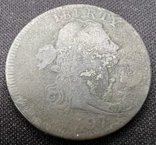 1797 Draped Bust Gripped Edge Large Cent Reverse of 1795 VG+ Rare S-120 US 1c picture