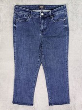 NYDJ Jeans Womens 10 Blue Marilyn Straight Crop Dark Wash High Rise Denim picture