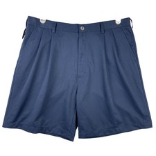 Croft & Barrow Men's Microfiber Golf Shorts Size 38 Navy Blue Pleated Casual picture