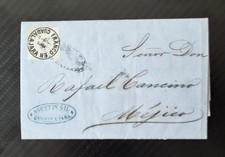MEXICO 1868 – GUADALAJARA PROVISIONAL ISSUE – 2 REALES – COMPLETE FOLDED LETTER picture