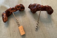 2 Vintage French Grapevine Corkscrew Burl Wood Handle~Ohlig~St. Calais (France) picture