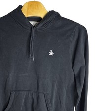 Original Penguin Mens Black Hoodie Chest Logo Pocket Pullover Casual Size XL picture