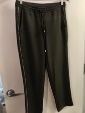 DKNY Womens Drawstring Straight Leg Pants Waist Slash Pockets Elasticized XS $89 picture