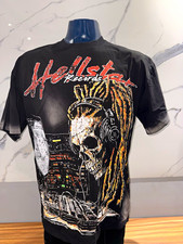 Hellstar Men's Black Skull World Tour Graphic Crew Neck T-Shirt Short Sleeve Xl picture