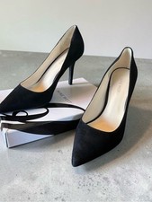 Nine West Jackpot Black Suede Pointed Toe Pumps Heels Size 10 picture