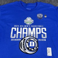 Duke University Blue Devils Men’s ChampionsACC 2023 Blue 84 Shirt Large New WT picture