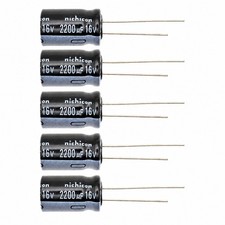 5pcs Nichicon VZ 2200uF 16V 105°C Radial Electrolytic Capacitors (12.5x20mm) picture