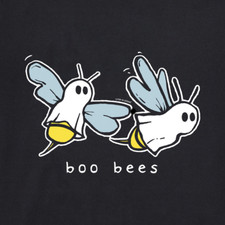 NWT Women's Life is Good Boo Bees Ghosts Halloween Black LS Crusher Vee picture