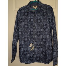 Joseph Abboud Men's Large Blue Paisley Button Down Shirt NWT Long Sleeve picture