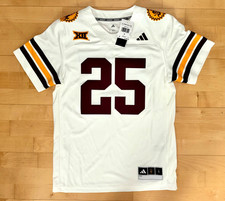New Mens Adidas ASU Arizona State Sun Devils Football Jersey JN0629 White Sz S picture