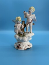 Vintage Capodimonte Porcelain Cherubs Figurine Italy Angel Pair Hand Painted picture