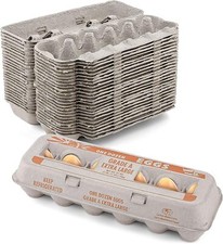 MT Products Printed Beige Paper Egg Cartons | Can Hold 12 XL Eggs - Pack of 10 picture