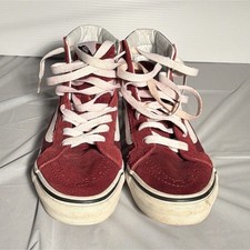 VANS Sk8-Hi Men's Red/White Solid High Top Lace-Up Athletic Sneakers picture