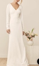 NWT Lulus Make It Outstanding White Long Sleeve Button Back Maxi Dress XS picture