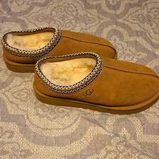 UGG Tasman Women's Brown Suede Slip-On Lined Slippers Rubber Sole Size 7 picture