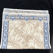 Vintage Royal Velvet by Fieldcrest 100% Cotton Textured Hand Towel Blue Trim HT1 picture
