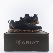 Ariat Fuse Black Mesh Leopard Print Shoes 10042462 Women's 6.5 With Original Box picture