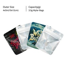 100X 3.5g Resealable Holographic Mylar Stand Up Zipper Storage Packaging Pouches picture