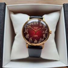 Rare poljot KAMASUTRA watch 23 jewels slim red black classic mechanical watch picture
