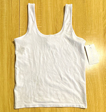 Athleta Renew Seamless Scoop Tank Women’s L White Ribbed Breathable Slim Fit picture