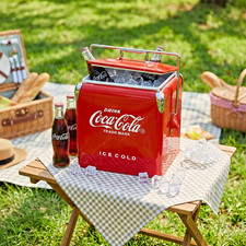 Vintage Coca-Cola 14Qt Metal Cooler Heavy-Duty Steel Ice Chest Glamping Party picture