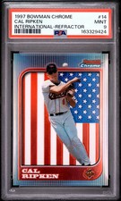 1997 Bowman Chrome International Cal Ripken #14 Refractor PSA 9 picture