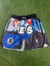 Brooklyn Nets NBA Basketball Shorts Size Medium Blue Black White picture