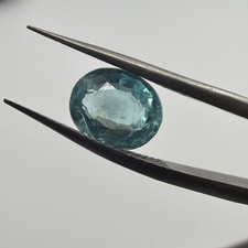 1.45 Ct Natural Apatite Oval Vivid Neon Blue Teal Faceted Loose Gemstone picture