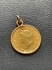 Antique 22k Gold Coin Pendant Cool Piece 1.7GR picture