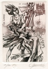 Hedwig Pauwels, Belgium, Original Numbered Etching Ex libris Bookplate picture