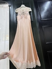 DOEN 100% silk patchwork lace back with cross tie bow tie maxi dress 2026 women picture