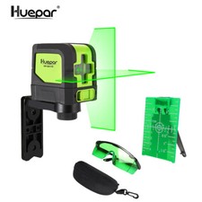Huepar 2 Lines Laser Level Green beams Cross Laser Self Leveling DIY Use+Glasses picture