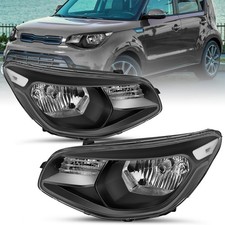 Black Housing Clear Corner Halogen Headlights Assembly For 2014- 2019 Kia Soul  picture